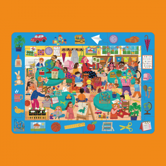 Moritoys - Look & Find Puzzle: Kindergarten - 36 Parçalı Yapboz ve Gözlem Oyunu