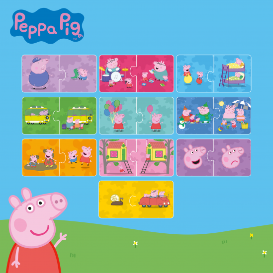 Moritoys - Peppa Pig İkili Puzzle: Zıt Kavramlar 10’lu Yapboz Seti