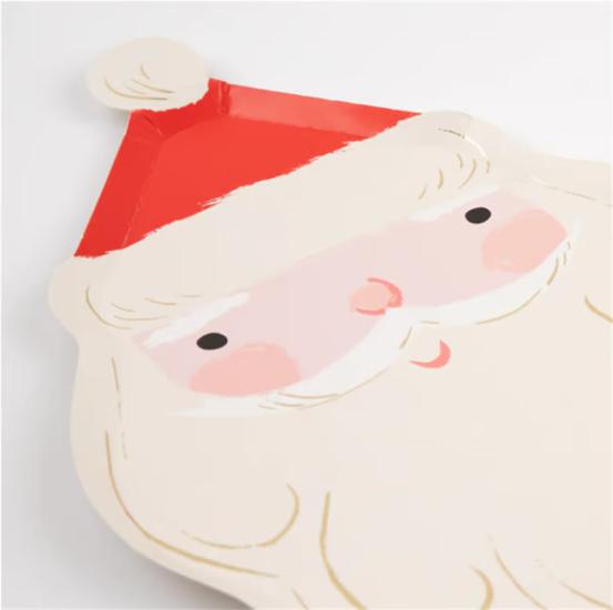 Meri Meri - Jolly Christmas Santa Plates - Noel Baba Tabaklar (8’li)