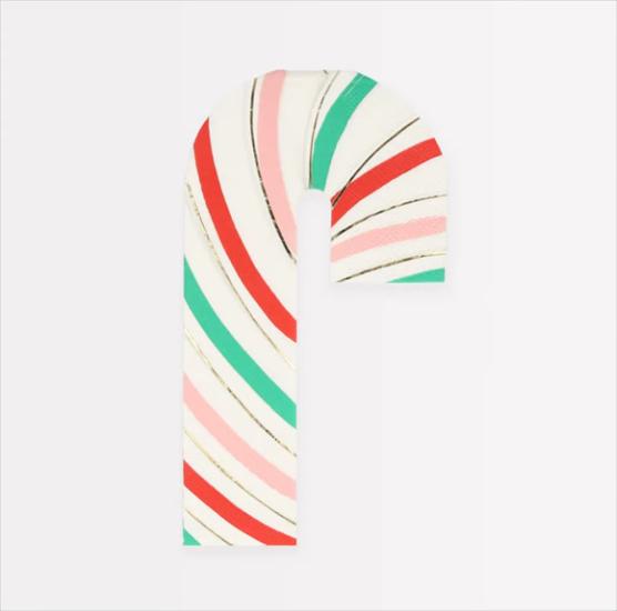 Meri Meri - Stripy Candy Cane Napkins - Çizgili Şeker Kamışı Peçeteler (16’lı)