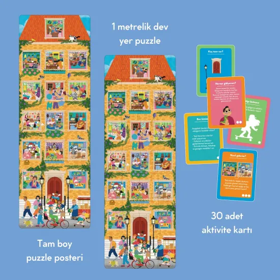 Moritoys - Meet My Neighbours - 36 Parça XXL Dev Puzzle, 30 Aktivite Kartı & Poster