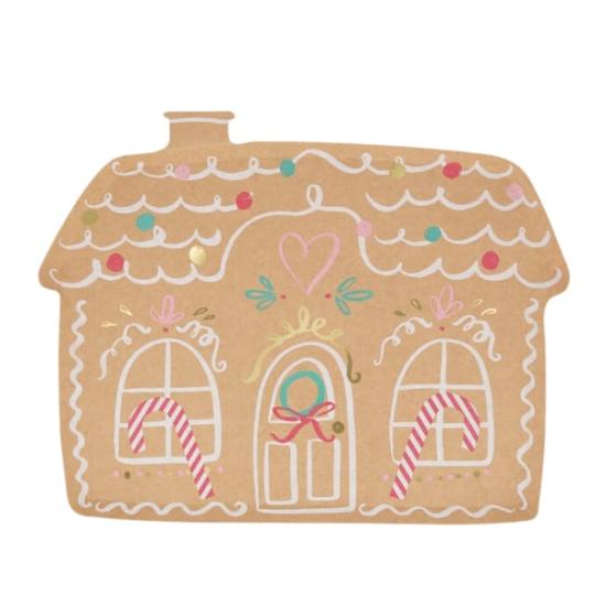 Meri Meri - Gingerbread House Plates - Zencefilli Kurabiye Tabak (8’li)