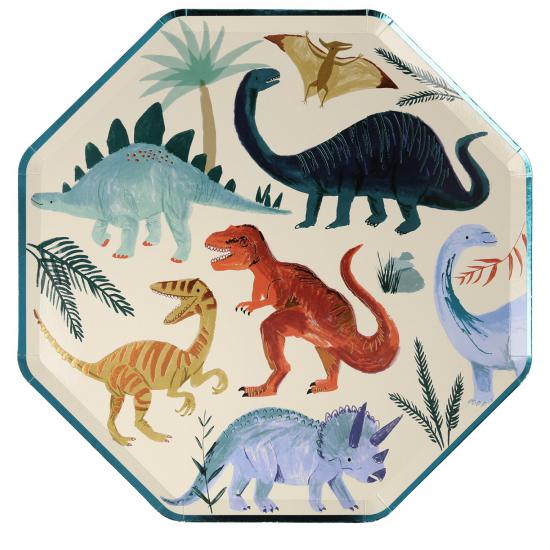 Meri Meri - Dinosaur Plates - Dinozor Tabak- 8’li