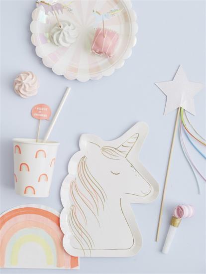 Meri Meri - Magical Unicorn Plates - UnicornTabak - L