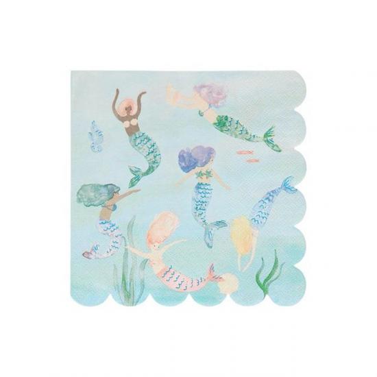 Meri Meri - Mermaids Napkins - Deniz KızıPeçeteler