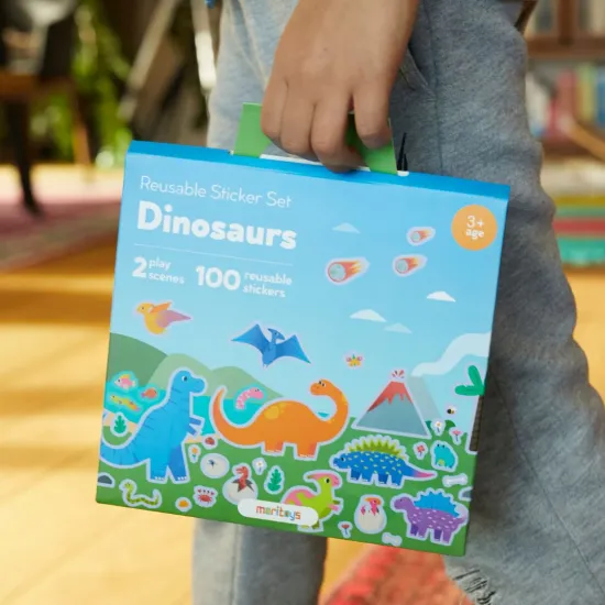 Moritoys - Reusable Sticker Set: Dinosaurs - Tak Çıkar Çıkartma Oyunu